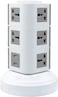 Ntech Universal Vertical Multi Socket 220V Electrical Tower Extension Outlet With USB Ports 3M Cord And Uk-Plug Power Strip Multi Charging Station (3 Layers Multi Plug With USB Port, Gray)