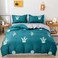 RISHAHOME 4 Piece Single Size Duvet Cover Set Microfiber 160x210 cm Pickled Bluewood
