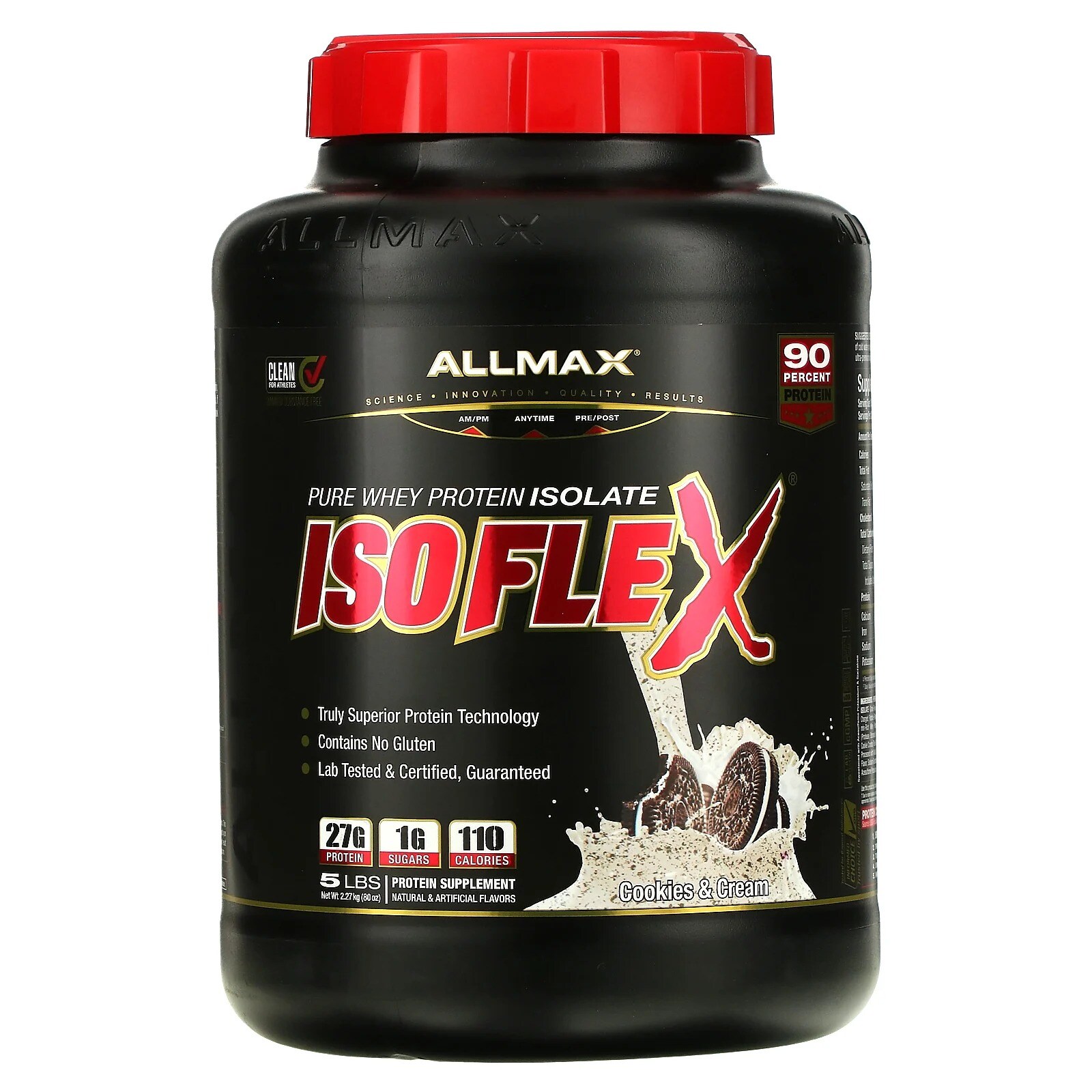 Buy Isoflex, Pure Whey Protein Isolate -Cookies & Cream - (5 LB) Online ...