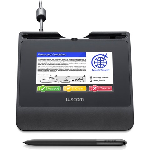 Wacom STU-540 5-inch Color LCD Signature Pad with a battery-free pen and Sign Pro PDF Software Free Edition (Standard)   Black   STU-540