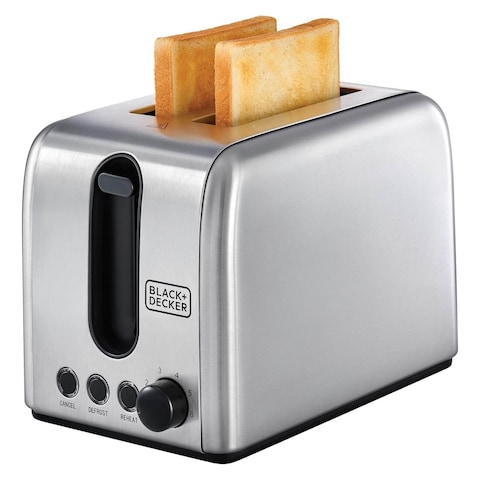 Black &amp; Decker Stainless Steel 2-Slice Toaster ET244-B5 Silver and Black 1050W