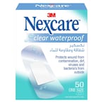 Buy Nexcare Clear Waterproof Bandages Plasters 25 mm x 72 mm 50 PCS in UAE