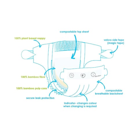 Pureborn New Born Disposable Diaper Pants 1-3kg 34 Diapers