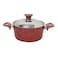 In House 7 Pieces Turkish Granite Cookware Set With Steel Lid - Red