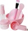 Generic Face Mask Mixing Bowl Set,Oriti Lady Facial Care Facemask Mixing Tool Sets, Bowl Stick Brush Gauge Cleaning Mat 9 In 1 Set Pink