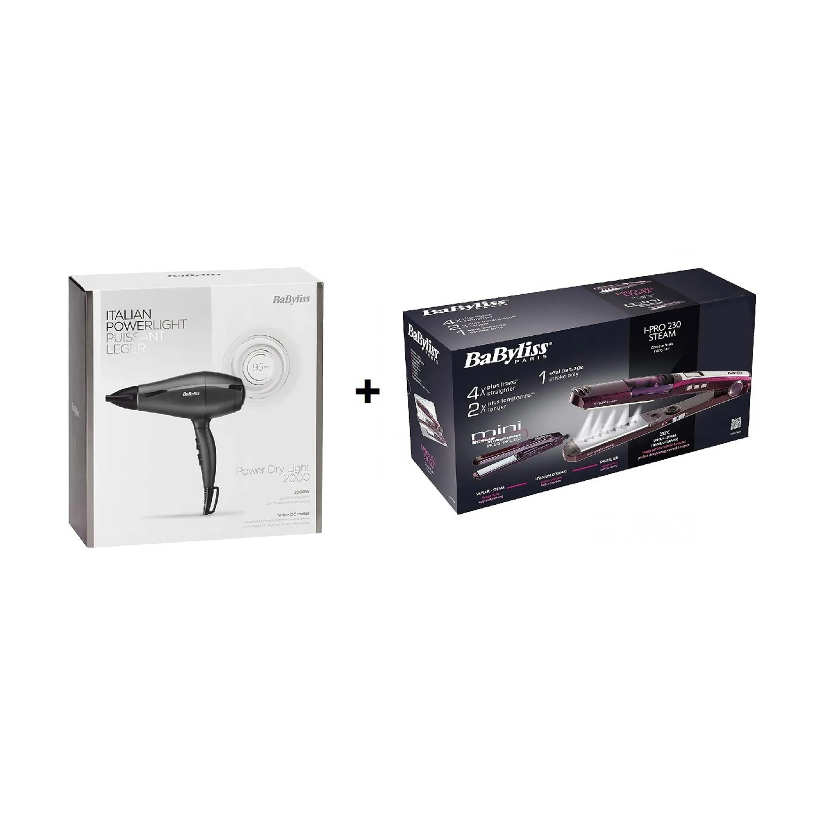 Buy Babyliss 5910E Hair Dryer 2000 Watt - Black + Babyliss ST396ALE ...
