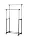 Double Pole Stainless Steel Garment Organizer Silver/Black