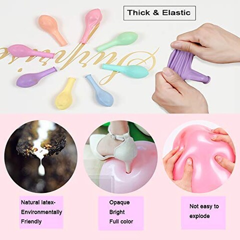 GRAND SHOP 50813 Pastel Colored Balloons, Pastel Party Decorations, Macaron Birthday Decorations for Girls, Pastel Baby Shower Decorations, Pastel Birthday Balloons Pink Color Pack of 50 Pcs