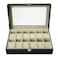 12 Slots Wrist Watch Box Watch Holder Storage Case Organizer Black PU Leather Watch Display Box regalos para hombre 30x20x8cm
