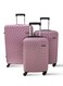 Parajohn 3-Piece Hard Side ABS Luggage Trolley Set 20/24/28 Inch, Pink