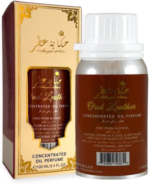 Hekayat Attar Oud Leather 100ML Concentrated Perfume Oil