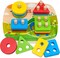 Dreampark Educational Toddler Toys For Boys Girls Age 1 2 3 4 And Up, Wooden Shape Color Recognition Preschool Stack Sort Geometric Board Blocks Kids Children, Non-Toxic
