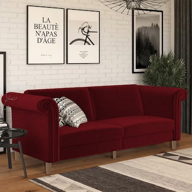 In House Serena 2 In 1 Sofabed Linen Upholstered - Burgundy