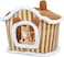 Cat house with removable cushion and anti-slip bottom, Comfortable winter warm cat hide-out for indoor cats, Suitable for small and medium pets, Machine-washable cat bed 55 cm (Brown)
