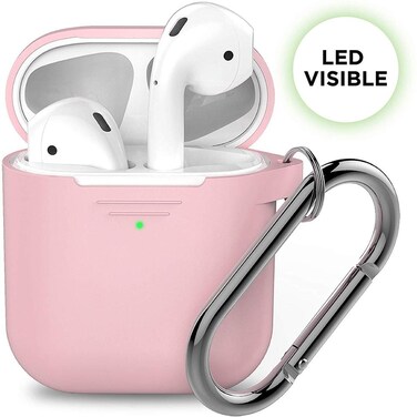 KeyBudz - PodSkinz Keychain 2G - AirPods Case with Carabiner - Blush Pink