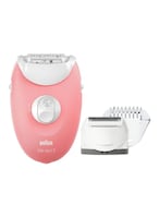 Buy Braun - Silk Corded Hair Epilator Light Pink/White in UAE