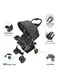 Moon Bezik One Fold Stroller, Biege And Grey