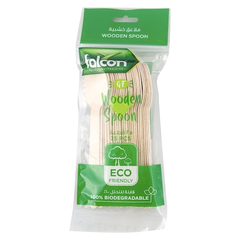 Falcon Wooden Spoon Beige 25 PCS