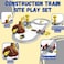 Fitto Train Toy playset for Boys Girls with helicopter and construction vehicle, Trains Tracks, Railway Kits Locomotive Engine, Cargo Car Track, Christmas Gifts for 3 4 5 6 7 8+-year-old Kids