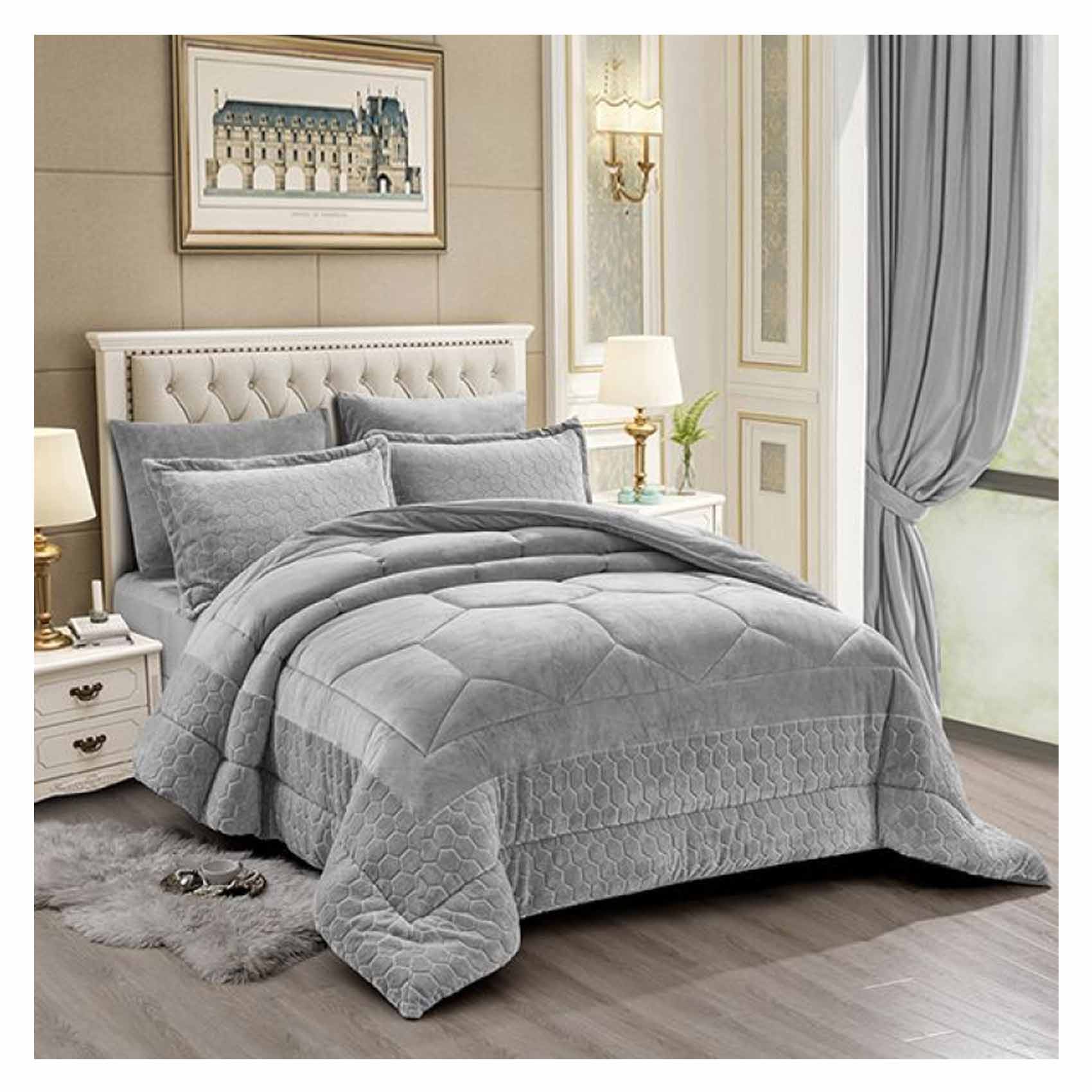 Nova Comforter Single Size 4 Pieces Gray