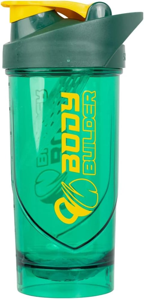 Body Builder Superhero Shieldmixer Shaker - The Ultimate Bodybuilder&#39;s Companion With Leak-Proof Cap, Tritan Plastic &amp; Built-In Strainer System (Green)