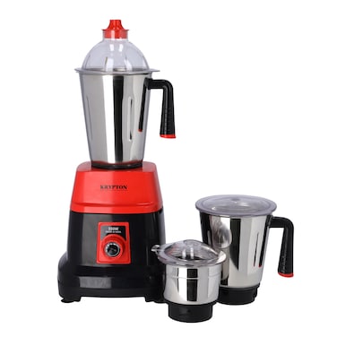 Krypton 3 In 1 Mixer Grinder With Stainless Steel Blades &amp; Unbreakable Lids, 3Kg, 550W, KNB6192, Red