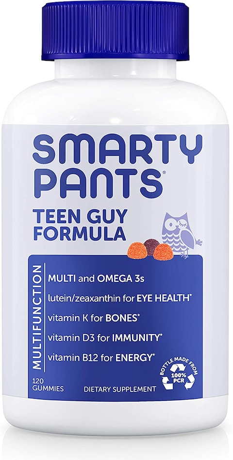 Smartypants Teen Guy Complete Daily Gummy Vitamins: Multivitamin, Gluten Free, Vitamin D3, Lutein/Zeaxanthin For Eyes*, Omega 3 Fish Oil (Dha/Epa), Folate (Methylfolate), 120 Count (30 Day Supply)