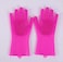 Generic Reusable Silicone Dishwashing Gloves, Pair Of Rubber Scrubbing Gloves For Dishes, Wash Cleaning Gloves With Sponge Scrubbers For Washing Kitchen, Bathroom &amp; More (Magenta)
