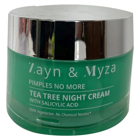 Zayn And Myza Pimples No More Tea Tree Night Cream With Salicylic Acid White 50g