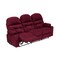In House Velvet Triple Cinematic Recliner Chair With Cups Holder - Burgundy - NZ80