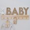 Hello Baby Wicker Baby Sign Nursery Decoration Pack of 4