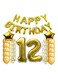 Generic 40Piece 12Th Happy Birthday Letter Party Balloons Banner, Decoration Party Supplies Big Foil Mylar Foil Balloons Thick Latex Balloons For Party Decoration