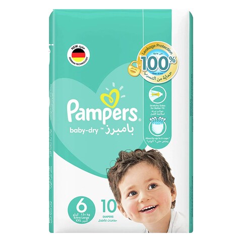 PAMPERS BABY DIAPERS 13+KG EXTRA LARGE X10