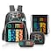 Eazy Kids 17&quot; Set of 4 School Bag with Lunch Bag, Activity Bag and Pencil Case Gen Z Gamer - Black
