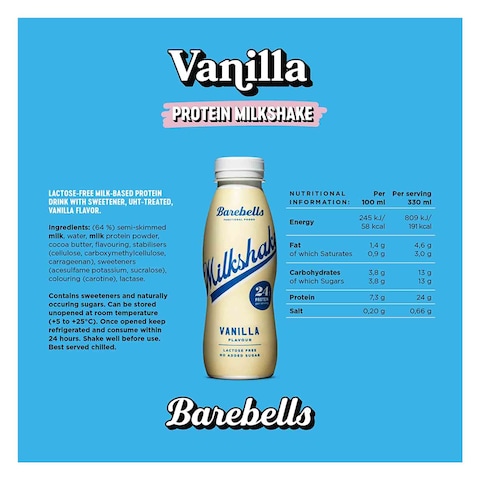 Barebells Protein Milkshake Vanilla 330ml