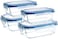 [3Diamonds] Glass Containers BPA-Free Locking lids, Food Storage Container 100% Leakproof Glass Lunch Boxes, Freezer Storage container with Lids Airtight, Glass Food Storage (Set of 4)