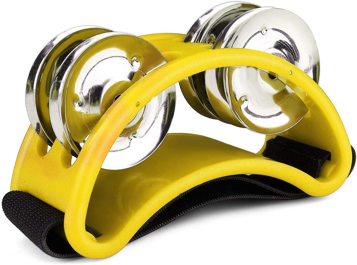 Buy Mike Music Foot Tambourine Percussion With Double Row Steel Jingles ...