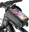 Bike Phone Bag Bike Front Frame Bag Waterproof Bicycle Phone Mount Bag Phone Case Holder Cycling Top Tube Frame Bag Compatible with iPhone X XS Max XR