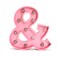 LED Marquee Ampersand Light Sign Wooden Pink (&amp;) 25cm