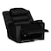 In House Velvet Rocking &amp; Rotating Recliner Chair With Storage Box - Black - AB07