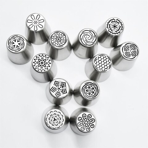 Generic 12-Piece Russian Tulip Cake Decorating Icing Piping Nozzles