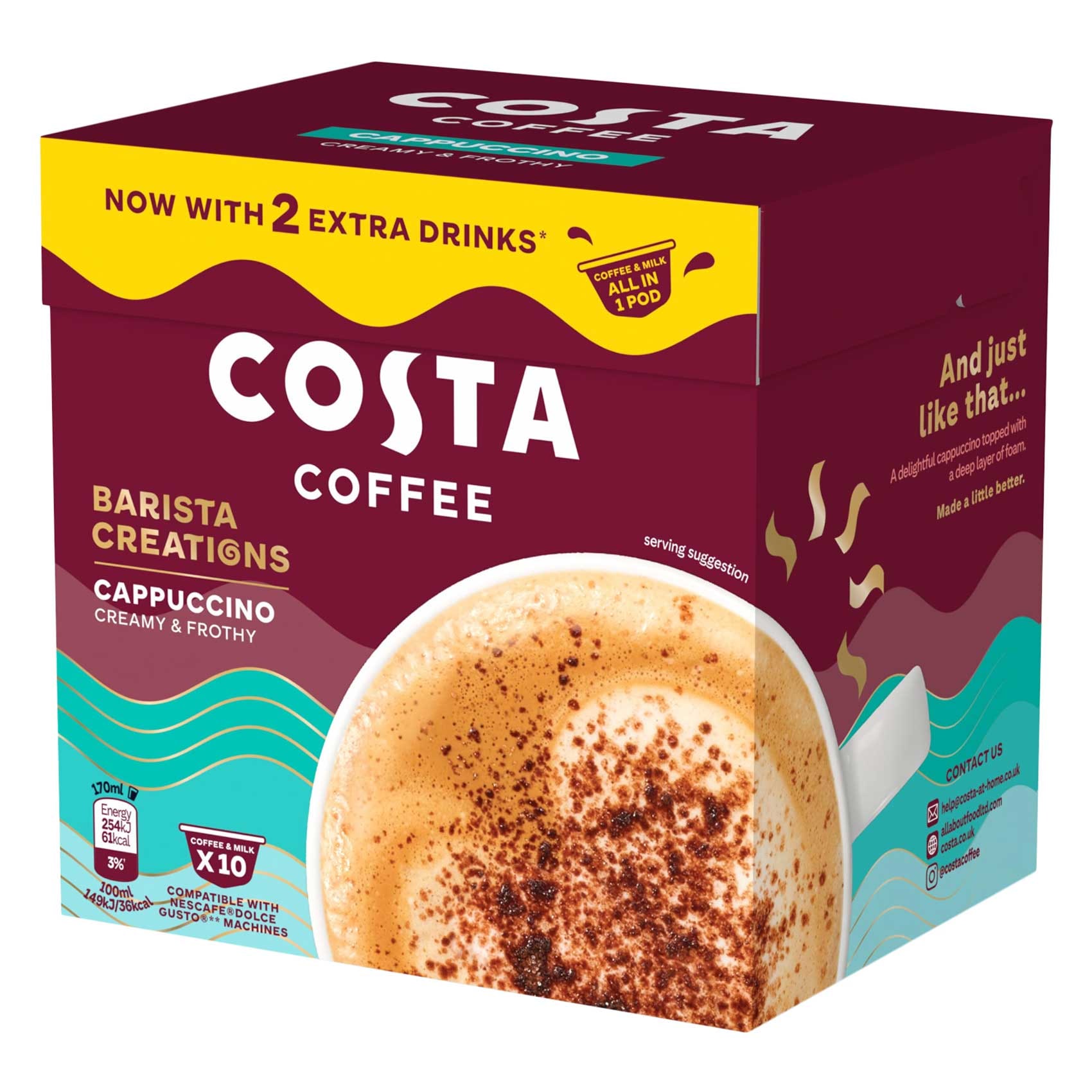 Latte Do Costa Coffee Pods Fit Dolce Gusto Cappuccino Dolce Gusto