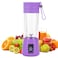 Generic-Purple Plastic 4 Blades Portable Electric Juicer Cup USB Charging Fruit Vegetable Blender Smoothie Mixer Squeezer Kitchen Tool