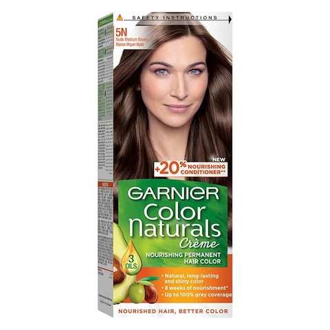 GARNIER NOURISHING PERMANENT HAIR COLOR CR&Egrave;ME 5N NUDE MEDIUM BROWN 112ML