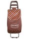 Folding Essential Shopping Trolley- WHEELS # BROWN POLKA DOTS   Fabric Luggage Bag with Wheels   Shopping Cart   Shopping Trolley with Wheels   Portable Trolley   Foldable Shopping Bag