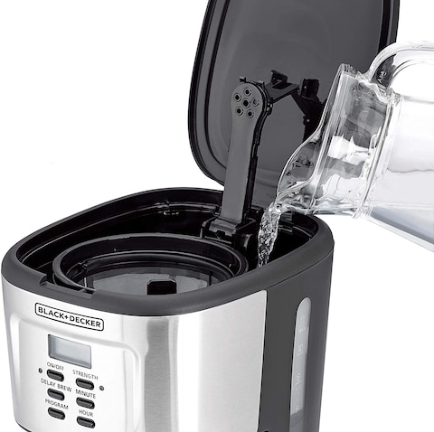 Black &amp; Decker 900W 12 Cup 24 Hours Programmable Coffee Maker With 1.5L Glass Carafe, Black - Dcm85-B5, 2 Years Warranty