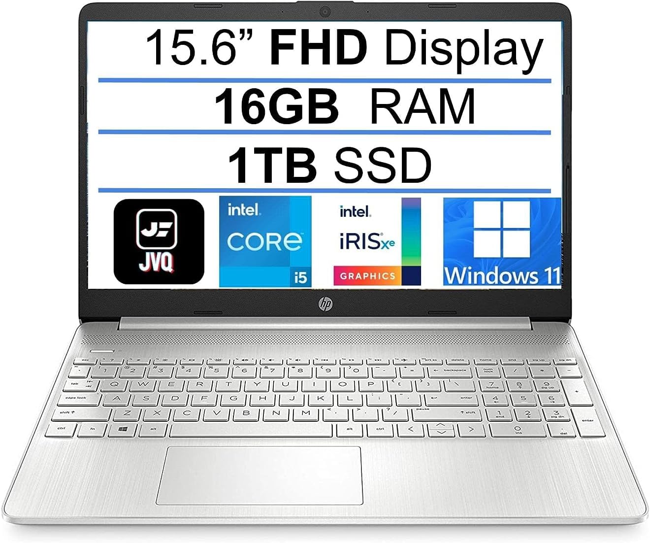 Newest HP Thin Laptop 15.6" FHD IPS Computer, 11th Gen Intel 4-Core i5-1135G7 ( Beat i7-1065G7), 16GB DDR4, 1TB PCIe SSD, Iris Xe Graphics, Webcam, WiFi, Bluetooth, USB-C, Windows 10,