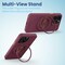 Remson Mag-X Phone Grip Finger Strap Magnetic Phone Kickstand with Silicone Strap Compatible for iPhone 14, 13 Pro/Max/Plus (Maroon/Neon Green)
