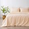 Luna Home King Size 6 Pieces Premium Satin Stripe Duvet Cover, Solid Cream