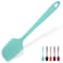 35.6cm Extra Large Silicone Spatula: U-Taste 315℃ Heat Resistant Long Flexible Rubber Bowl Scraper Seamless Mixing Stirring Cooking Scraping Baking Spreader for Kitchen Nonstick Cookware (Aqua Sky)